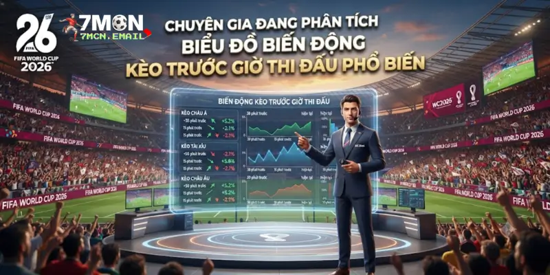 Chuyên gia đang phân tích biểu đồ biến động kèo trước giờ thi đấu