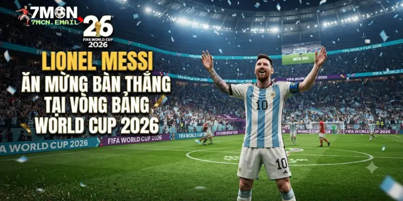 Lionel Messi ăn mừng bàn thắng tại vòng bảng World Cup 2026