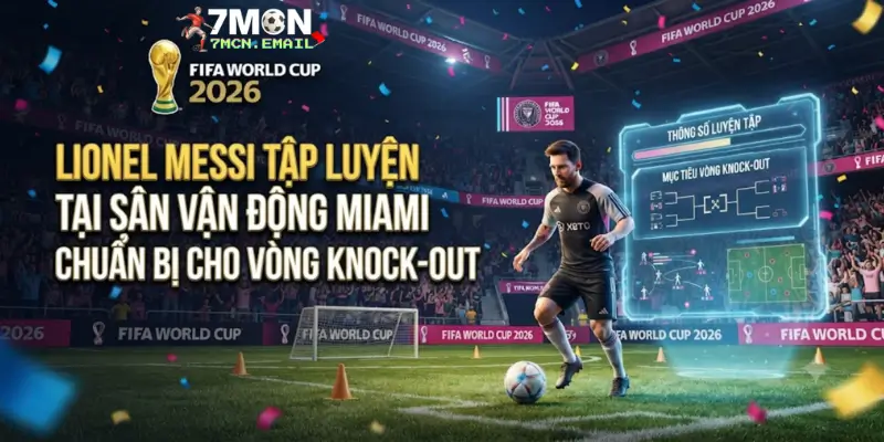 Lionel Messi tập luyện tại sân vận động Miami chuẩn bị cho vòng knock-out